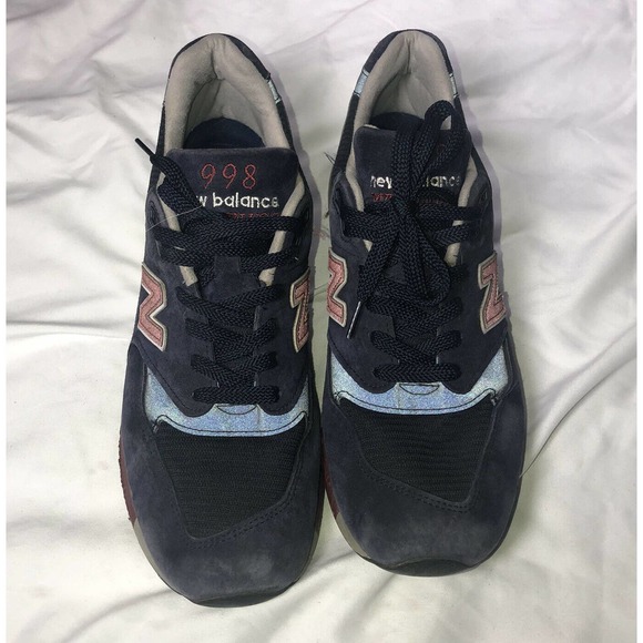 New Balance 998 MB Navy Blue Red Suede‎ Sneakers Size 10.5 Men main image 8